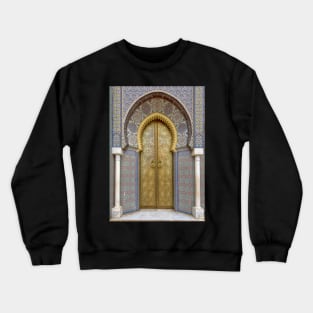 Golden door of the Royal Palace in Fez, Morocco Crewneck Sweatshirt